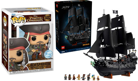 Figurine funko et lego black pearl